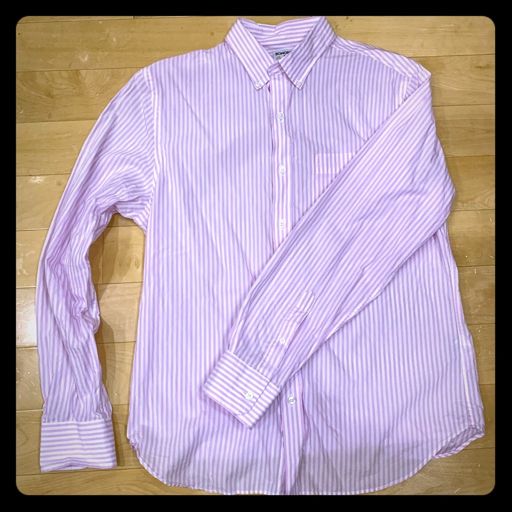 Bonobos purplish-pink striped long sleeve shirt
